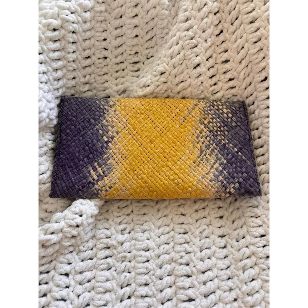 Mar Y Sol Woven Raffia Clutch | Coastal Resort Chic Straw Handbag, $138
